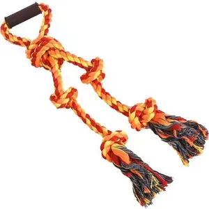 Large  Rope Toys for Aggressive Chewers - Pitbull Tug of War, Heavy Duty, Outdoor, Medium to Large Breed   Rope with Handle
