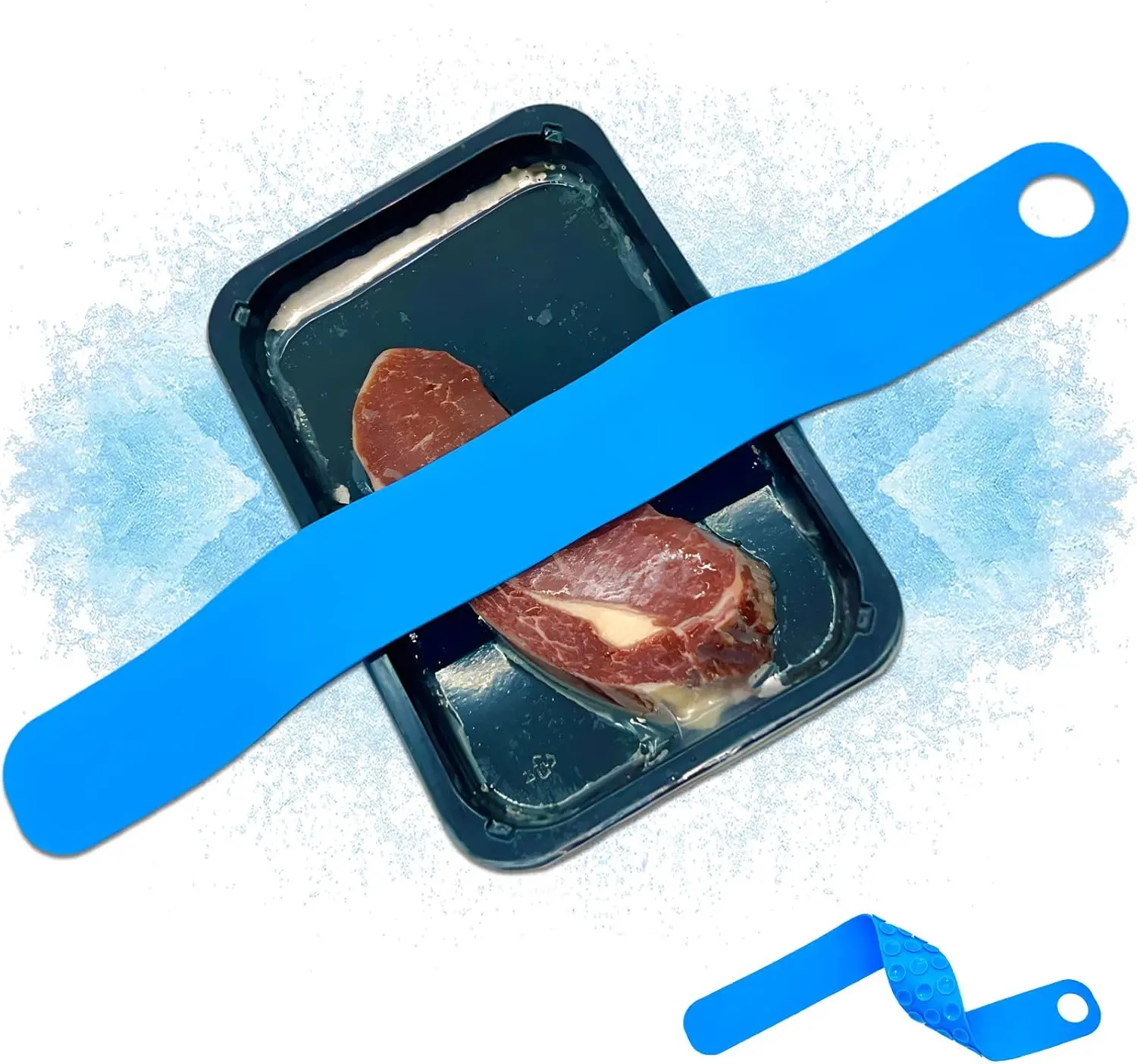 18-Inch Silicone Sink Thaw Belt Cooking Tool, Kitchen Accessory with Strong Suction Defrosting Strap, Holds Meat & Seafood Underwater for Faster Non-Heated Thawing, Specialty Kitchen Utensil