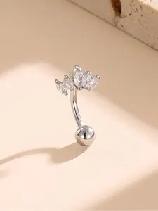 Rhinestone Decorated Eyebrow Piercing, Fashion Body Jewelry For Women, Jewelry For Daily Decoration, High Quality Jewelry