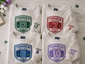 Custom Embroidered Tommen College Sweatshirt, Personalized Boys of Tommen Shirt, Bookish Merch Gift, Kavanagh 13, Lynch 6, Gibsie 7, Biggs10