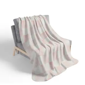 Mackenzie Childs Rosy Check Blanket - Soft, Warm and Lightweight