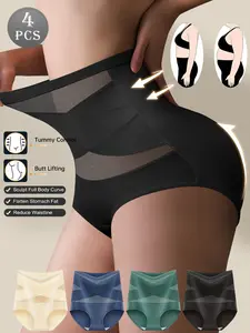 QUASTI 3/4/6/8 Pack High Waist Lace Briefs for Women, Comfortable Stretch Briefs, Soft Full Coverage Briefs for Women, Seamless for Women - Great for Everyday Wear