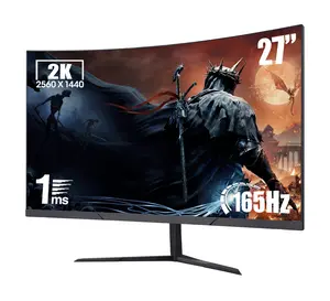 Rehisk 27" Curved Gaming Monitor | 2K QHD, 165Hz, 1ms, IPS, AdaptiveSync, Ultra-Slim Bezel, Tilt Adjustable