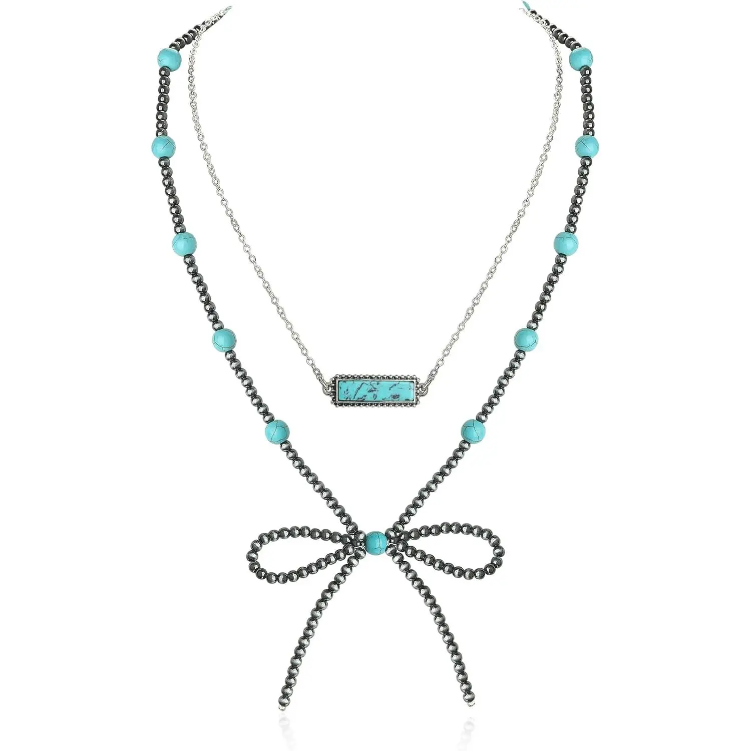 Navajo  Bow Necklace Western  for Women Cowgirl Turquoise Necklaces