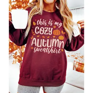 This Is My Cozy Autumn Sweatshirt Plus Size Fall Sweatshirt Cozy Vibes Sweatshirt Fall Clothes Women Thanksgiving Sweater Weather Sweatshirt Top Classic Cotton Crewneck Sweatshirt And Funny Hoodie Ladies And Womens