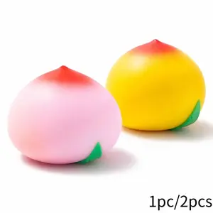 Two Peach Squeeze Ball Sensory Decompression Toy Set - Slow-Rebound Fruit Soft and Cute Decompression Balls for Office Desks and Birthday Gifts