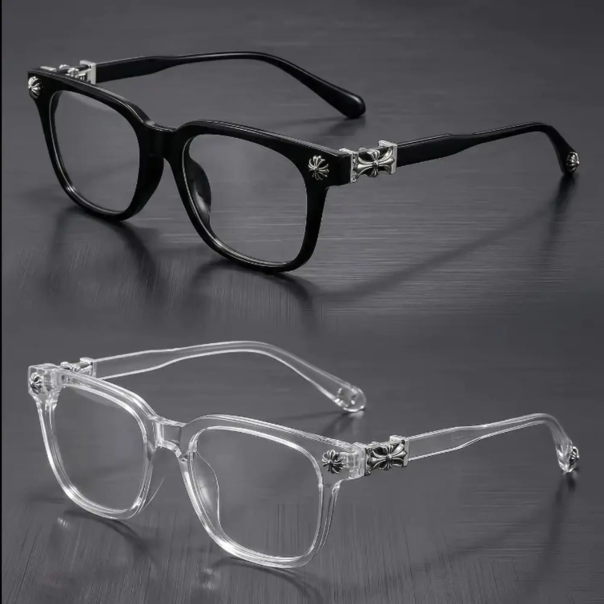 2pcs Plastic Square Frame Eyeglasses, Casual Retro Style, Suitable for Daily Wear, College, Commuting, Home Use, Stylish Square Frames, Trendy Casual Frames, Trending Glasses Square Frame Eyewear