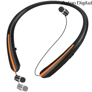 New Neckband Bluetooth Headphone Earphone Sports Earbuds Hifi Stereo Bass Wireless Headset Waterproof Wired In-Ear with Mic Trucker Open Long Playtime Glasses Control Invisible Secure Intelligent Charging Case with Cleaning Kit foldable lightweight