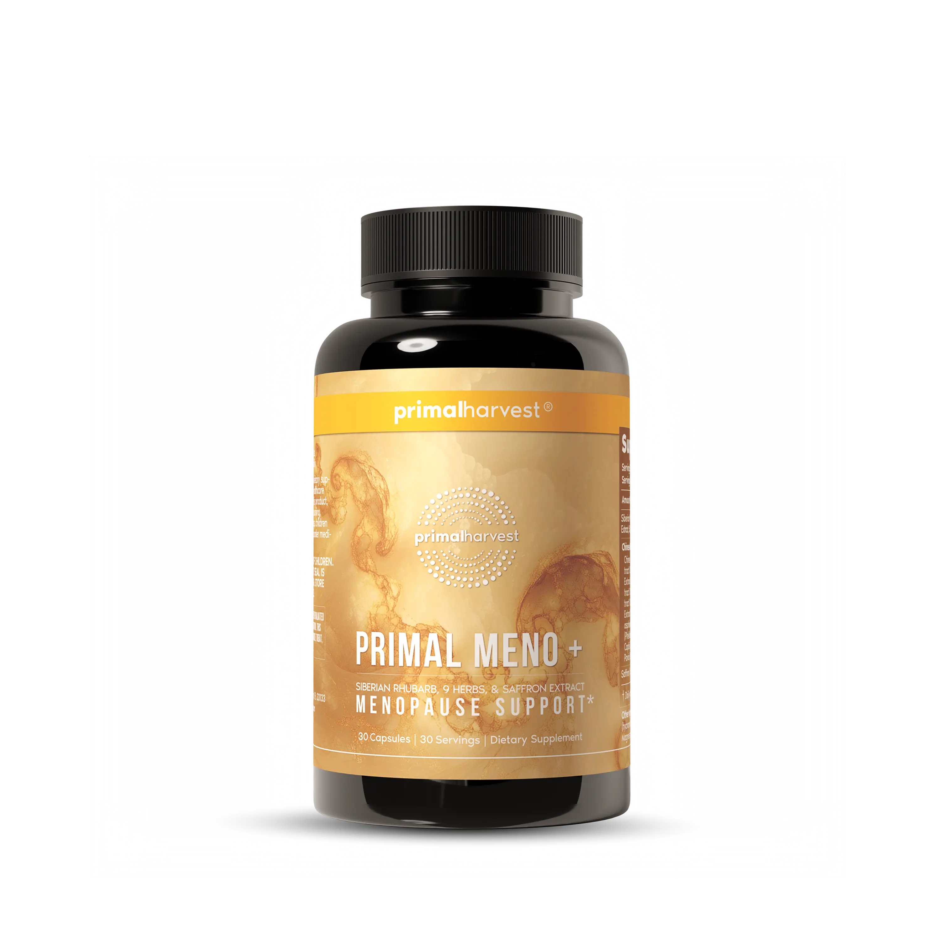 Primal Meno+ Natural Menopause Support – Hormone-Free Relief with Siberian Rhubarb, Saffron & 9 Herbal Extracts