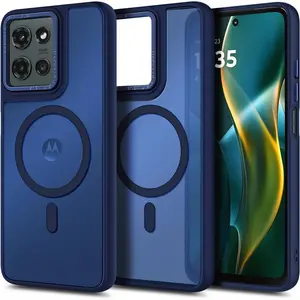Magnetic for Motorola Moto-G-Play 2026 & Moto G 2025/2026 Case, Blue | Compatible with MagSafe, Translucent Matte Scratch-Resistant Back, Military-Grade Protection Shockproof Slim Phone Cover