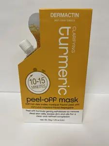 Dermactin Turmeric Exfoliating Peel-Off Mask Multi-Pack, 6-Count Face Scrub & Peel for Daily Skincare Routine