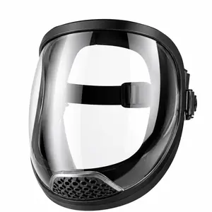 Adjustable Full-Face Safety Shield – Transparent Protective Visor, Durable Heat & Impact Resistant Plastic Mask for Work, Kitchen & Outdoor Use with Drawstring Closure