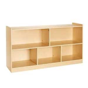 【Summervibes】VEVOR Montessori Bookshelf, 45 in Width Toy Storage Organizer, 5-Section Kids Display Storage Cabinet, Daycare Furniture, Kids Bookshelf for Bedroom, Nursery, Living Room, Entryway, Preschool, Brown