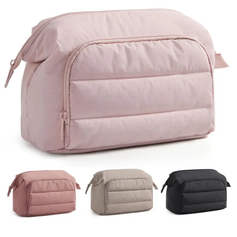 Travel Makeup  Cosmetic , Cute Puffer Make Up  Women, Quilted Makeup Organizer Pouch, Toiletry  Women Toiletries Waterproof Miffy Leather Pen