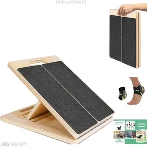 Easy Buy |         Portable Wooden Slant Board for Calf Stretching Squats Calf Stretcher Pilates Physical Therapy Equipment Adjustable Incline Board for Knees Ankle Heel Feet Leg with Gift Ankle wristbandsDDPearlPine11FFApexActive6XXMax Tool14