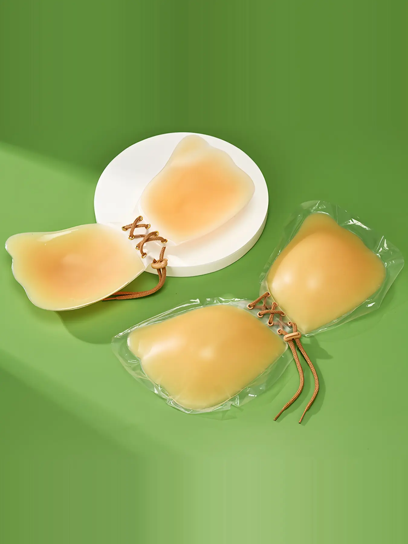Invisible Push-Up Bra Nymph Wings Silicone Stick-On, Strapless Backless Design, Medium Support, All Seasons, Casual Style