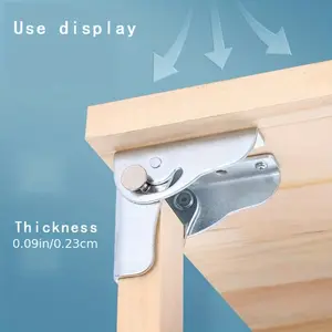4pcs Heavy-Duty Folding Hinge Table Legs - 90 Degree to 0 Degree Self-Locking, Adjustable, Sturdy Sofa and Coffee Table Connection Brackets with Hardware Accessories - Easy Installation and Space-Saving Design