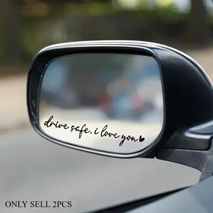 2PCS/SET Daily Gentle Caring "drive safe, i love you" Sticker Car Decals, Car Vehicle Decoration - For family car interiors, cups, notebooks