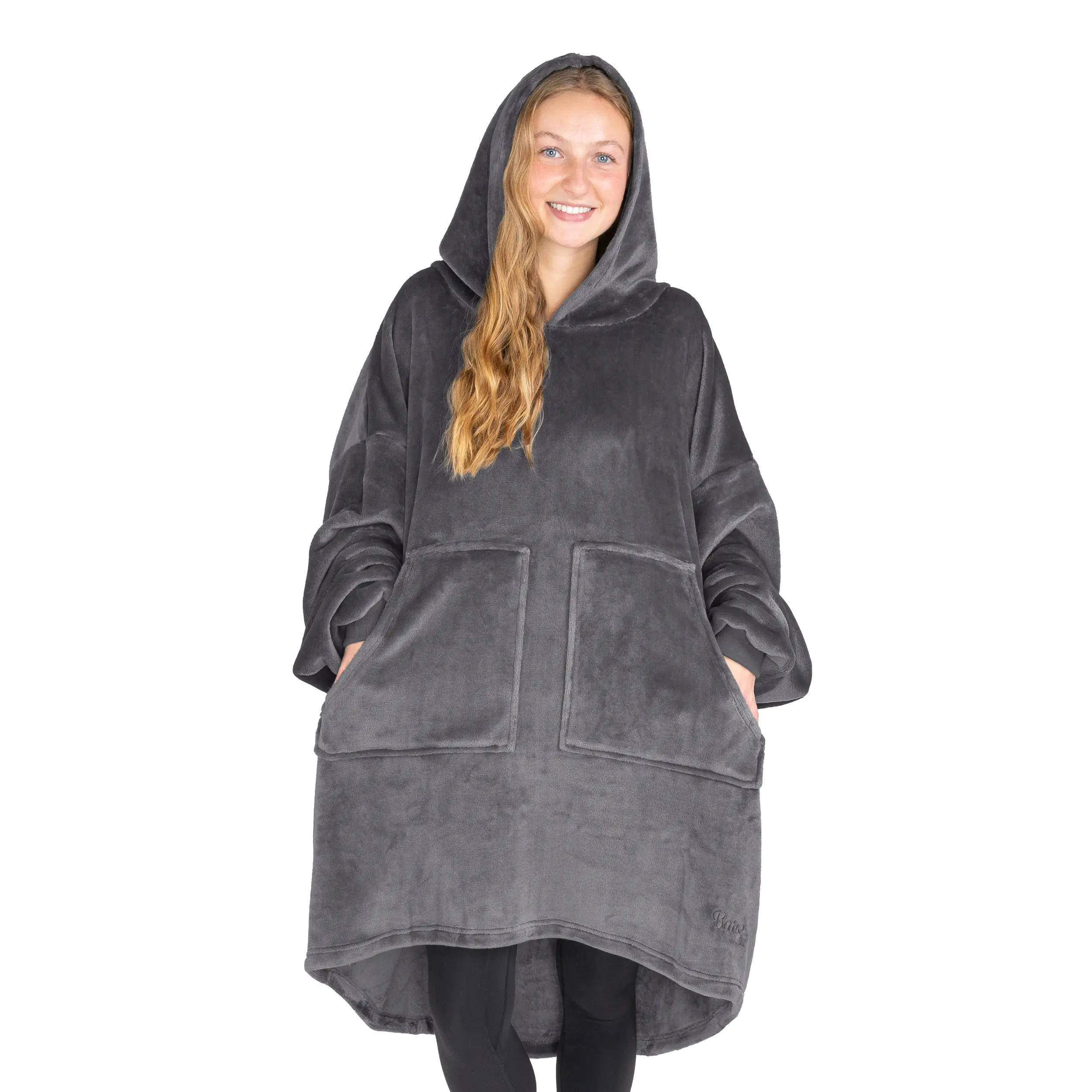 The Bare Homey - Adult Wearable Blanket - Microplush Split Front Pockets