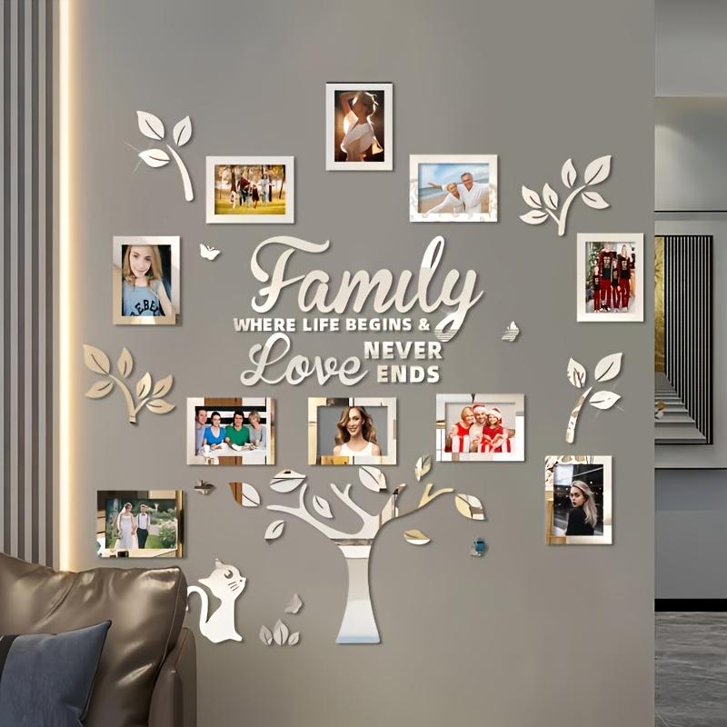 1pcs Acrylic Family Tree Wall Decor Stickers – DIY Acrylic Wall Sticker Photo Frames for Home, Living Room or Any Room. Perfect for Weddings, Mother's Day, Valentine's Day, Thanksgiving, Christmas, Birthdays and Other Occasions