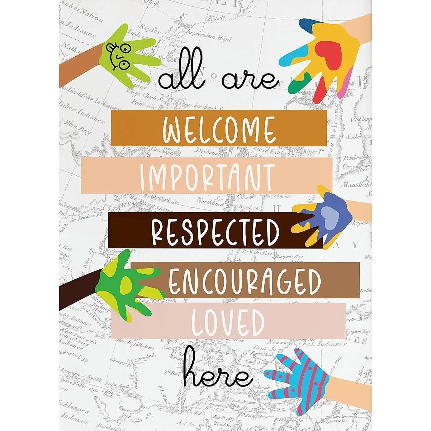 8x12 in Tin Coffee Poster - Equality, Kindness Matters, All Are Welcome Here, Metal Decoration with Hanging Holes, Positive Inclusion Gift for Classroom & Home Use