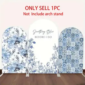 Elegant Blue Flower Bride Arch Background, Durable Polyester, Soft Blue Tone, Wedding, Birthday, Party Decor, Indoor/outdoor Use, Wedding Arch Backdrop, Party Decoration