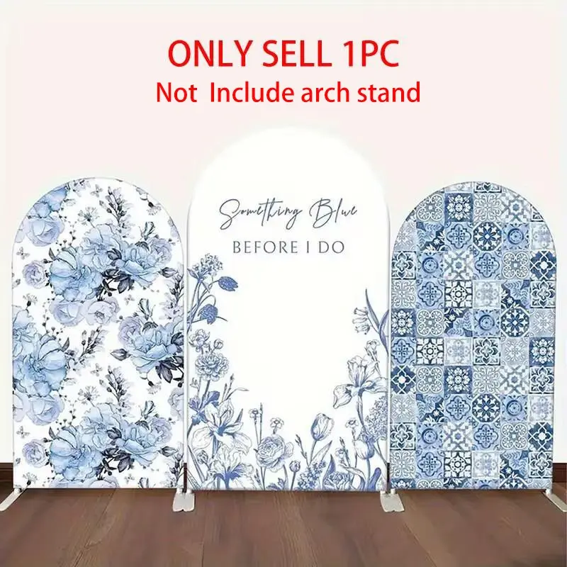 Elegant Blue Flower Bride Arch Background, Durable Polyester, Soft Blue Tone, Wedding, Birthday, Party Decor, Indoor/outdoor Use, Wedding Arch Backdrop, Party Decoration