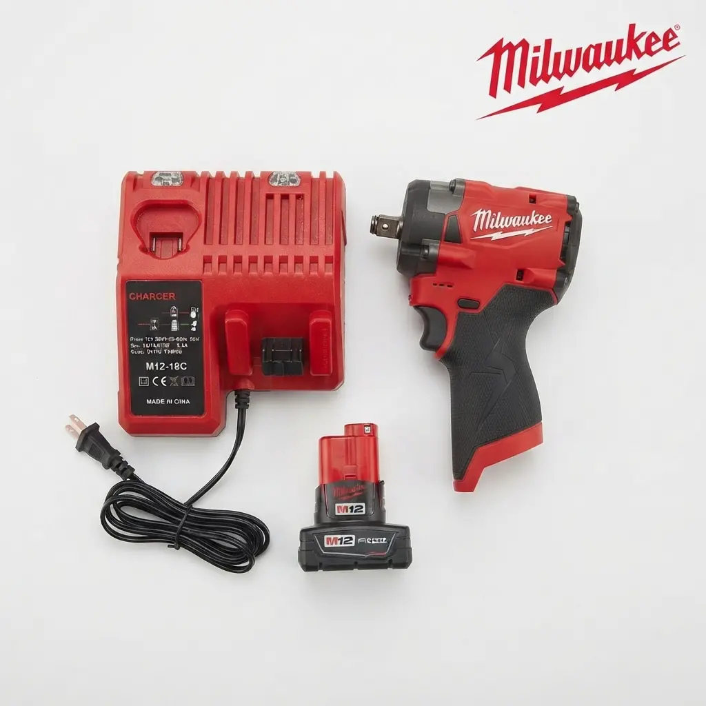 Milwaukee Compact M12  Wrench, Durable Small Wrench For Auto Maintenance And Equipment Installation mechanic shock active vibration control complete kit pick set home repair tool kit 899 pcs toolset