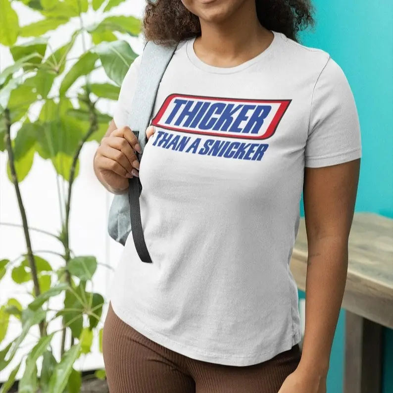 T-Shirt Thicker Than A Snicker Parody Graphic Tee
