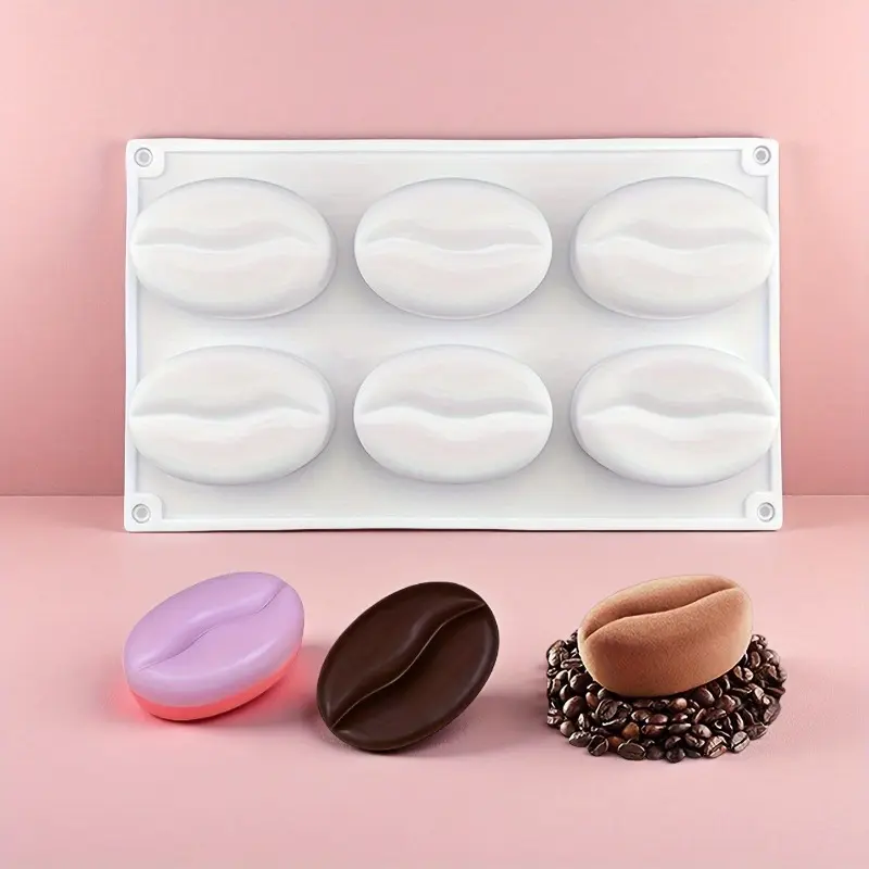 1pc Silicone Coffee Bean Shaped Cake Mold - 3D Baking Mold for Chocolate, Candy, and DIY Treats - Perfect for Birthdays and Creative Kitchen Fun, Reusable Mold, Silicone Baking Molds, Bakeware, Baking Supplies, Bakery Molds