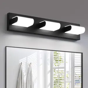 LED Modern Bathroom Vanity Light Fixtures, 3 Lights Matte Black 5000K Wall Lighting Over Mirror, Lights for Dressing Room, Bedroom, 21.6 inch