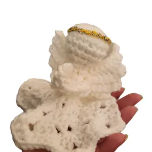 Crochet Angel Ornament Handmade Fits in the palm of your hand