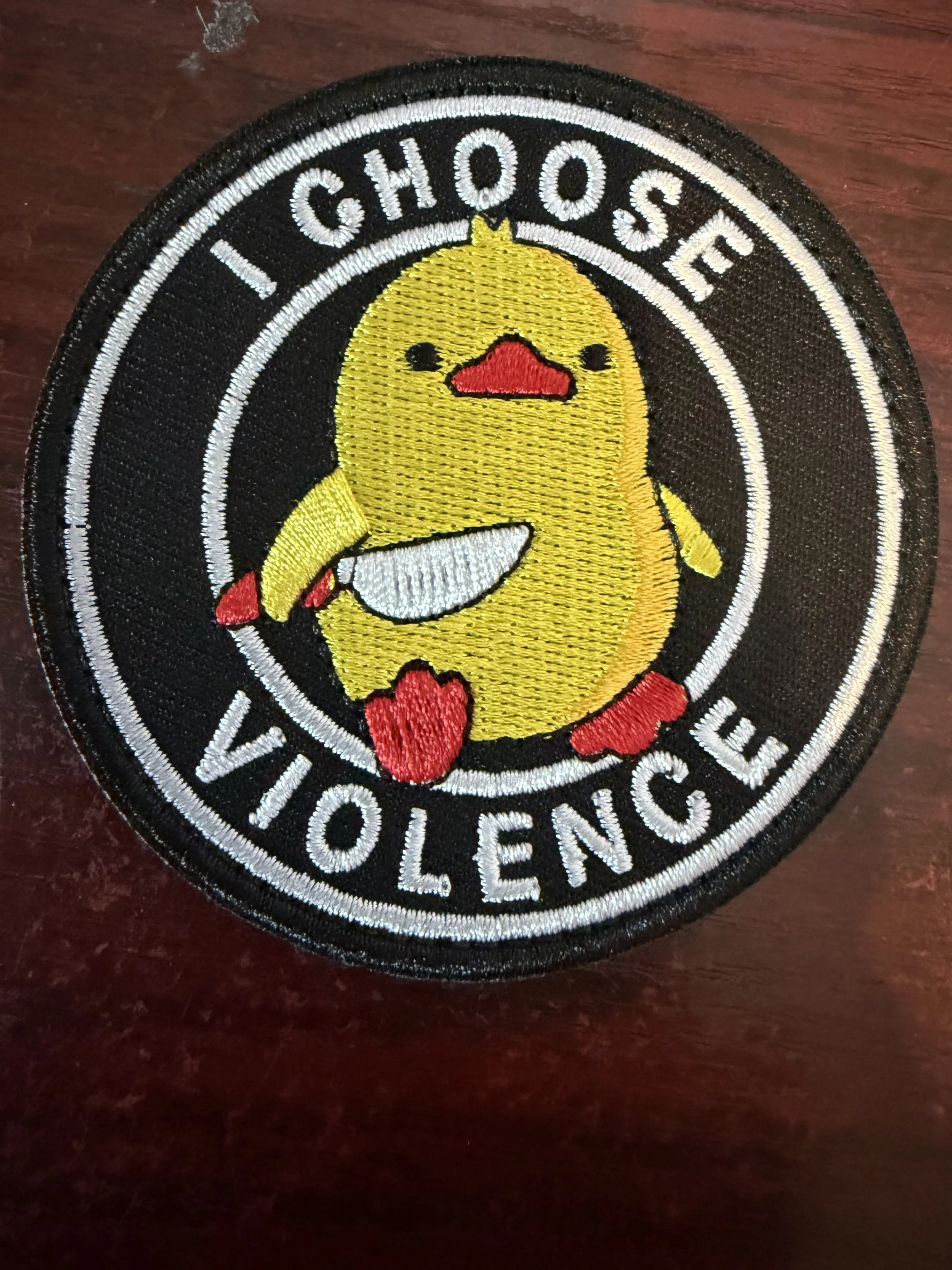 Patch Hook and Loop Backed 3 inch Violent Duck Patch Funny