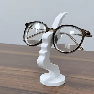 Unique Curved Glasses Holder, Safe Artistic Storage Solution with Minimalist Design, Desktop or Bedside Table Decoration, Holiday Gift, Office Desk Accessories