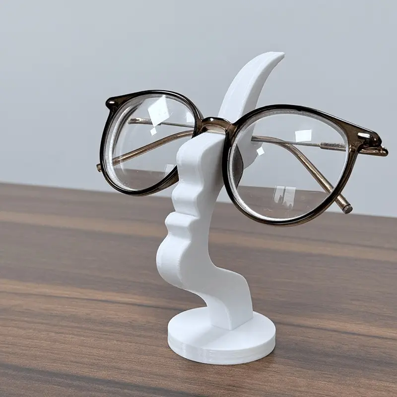Unique Curved Glasses Holder, Safe Artistic Storage Solution with Minimalist Design, Desktop, Bedside or Home Office Table Decoration, Holiday Gift, Office Desk Accessories