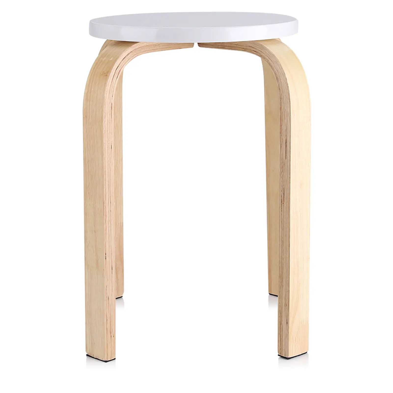 1Pc Anti Slip Bent Wood Stacking Stool Candy Color Home Furniture Kids Room Decor White