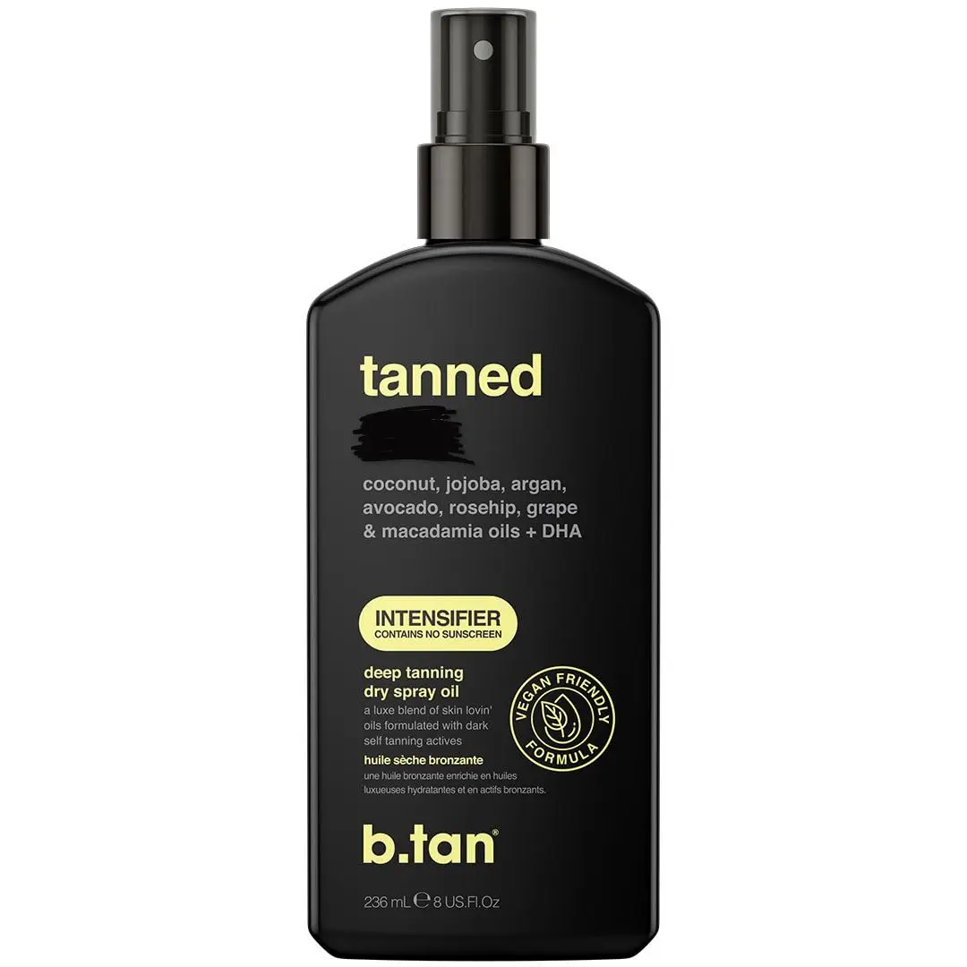 Best Tanning Oil | Get Tanned Intensifier Dry Spray - Fast, Dark Outdoor Sun Tan From Tan Accelerating Actives, Packed with Moisturizing Oils, No SPF, Austrailian Brand, 8 Fl Oz