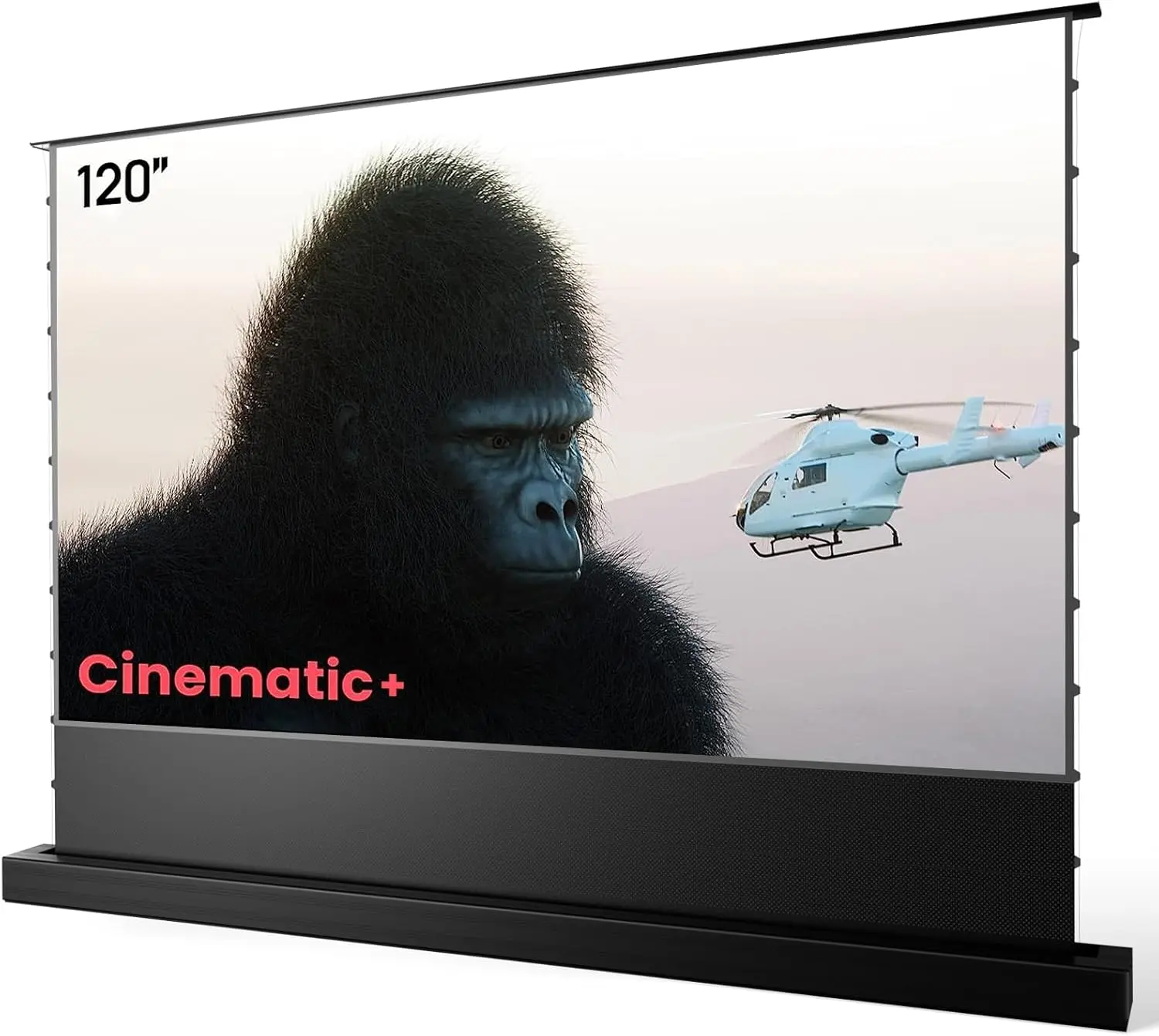 AWOL VISION Motorized ALR Floor Rising Projector Screen for Ultra Short Throw Projector, Floor Stand Screen for Home Theater, 4K/8K Ultra HD, Active 3D, 95% Ambient Light Rejecting