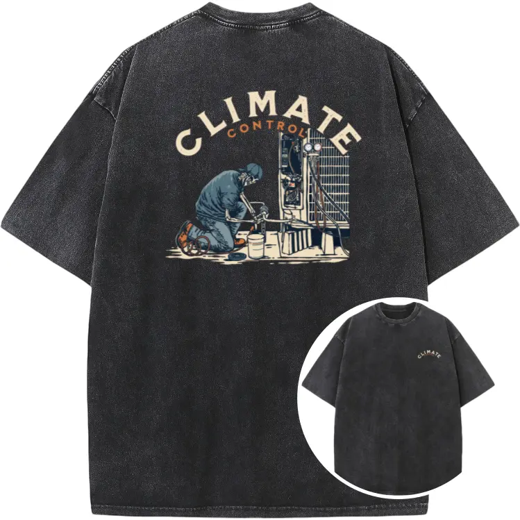 Limited Edition Washed Workman T-Shirt – Bold HVAC Technician Graphic, Comfortable Climate Control Fit