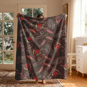 Hellfire Club Full Print Badge Flannel Blanket, Large Size, Soft Lightweight Warm, Perfect for Bed Sofa Office Camping Travel Christmas Gift