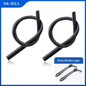 DR.HILL Natural Rubber Wiper Blade Refill (2 Pieces) - Quiet, Durable, Wipes Clean in One Pass
