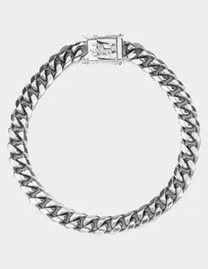 THE GOLD GODS 18K  Mens White Gold Plated 6mm Cuban Link Bracelet