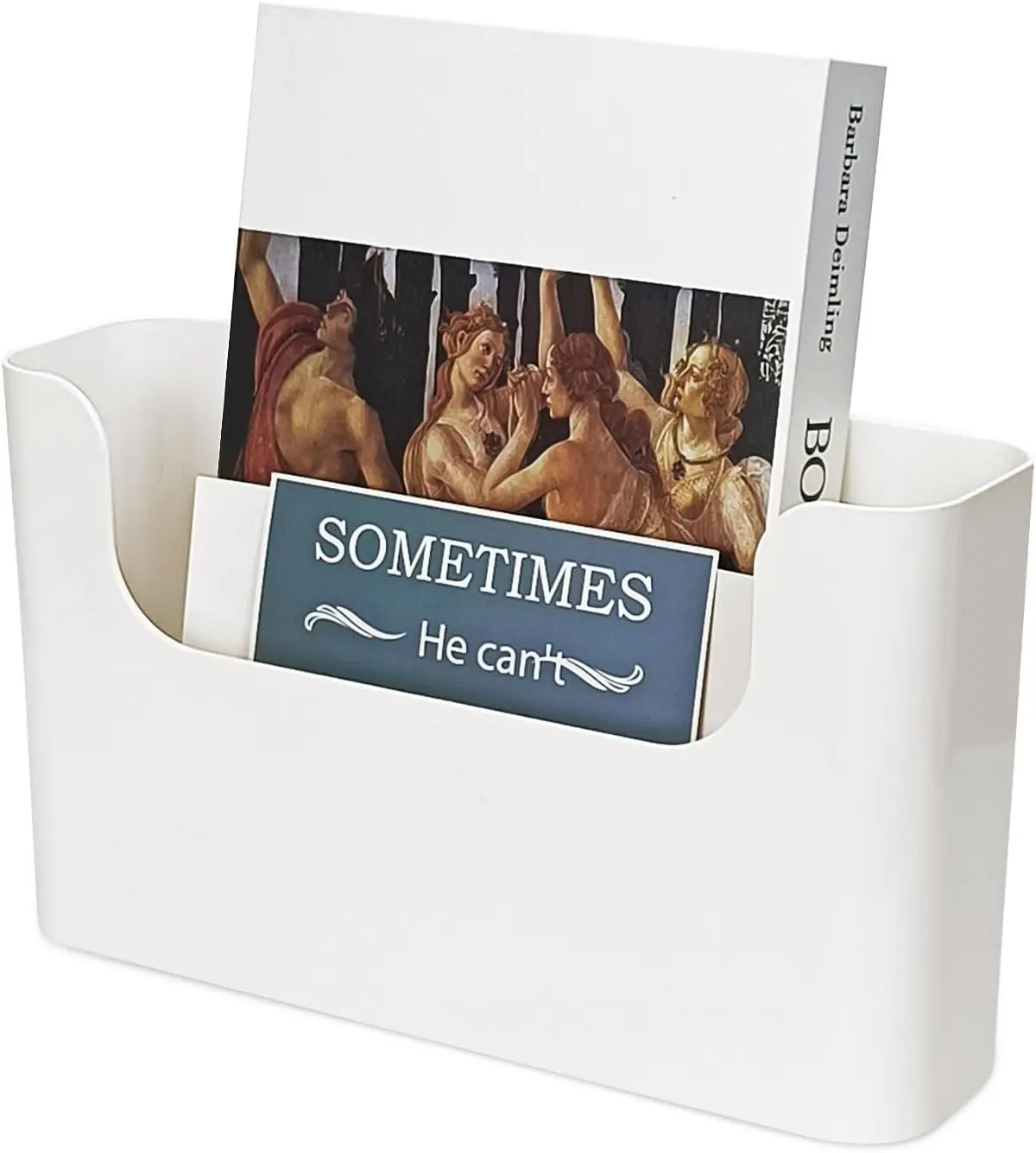 Wall File Holder White Plastic Wall Mount Storage for Office Home Classroom | Wall File Organizer, White Plastic Magazine Holder Rack, Wall Pocket for Mail & Papers for Office, Classroom, Home