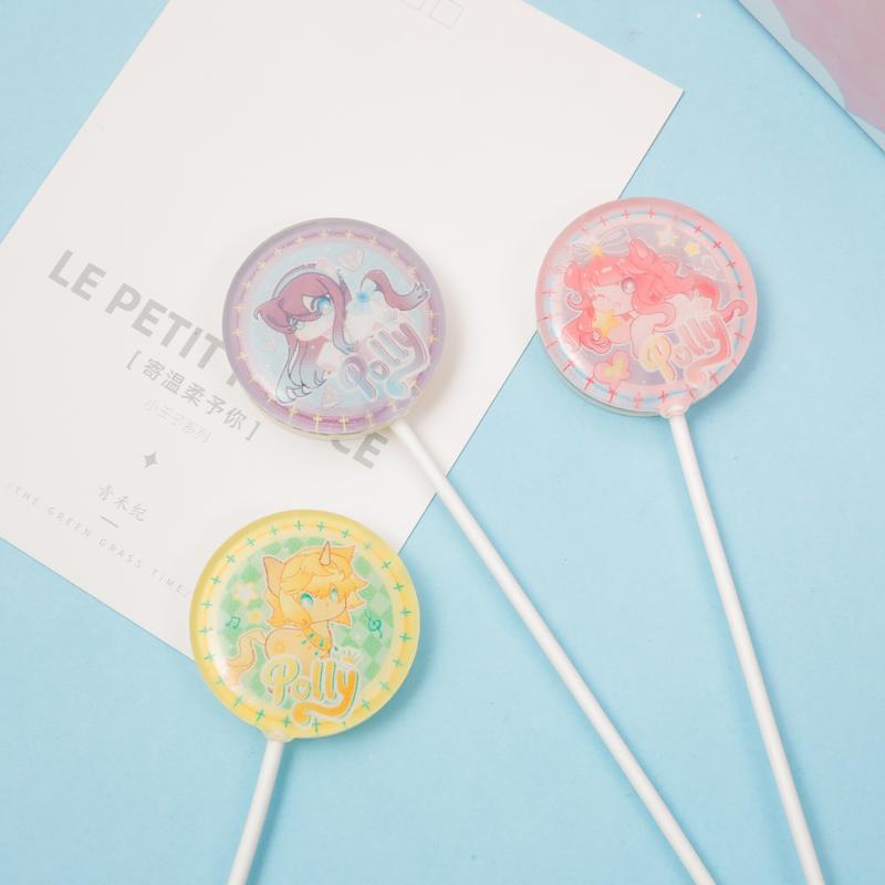 24Pcs Rainbow Polly Cartoon Lollipops | Viral Aesthetic Sweets for Kids Party Favors, Goodie Bag Stuffers & Gifts