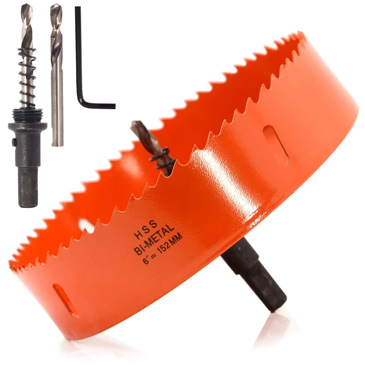 6 inch Hole  for recessed Lighting, 152mm BI-Metal Heavy Duty Hole ,  6in Hole Drill Bit for  , Plastic, Metal with Smooth and Flat Drilling Edge
