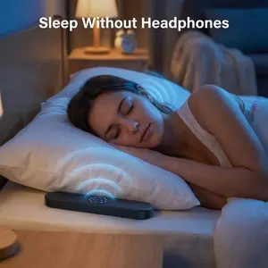 Ultra-Thin Bluetooth Pillow Speaker for Sleeping, White Noise Sleep Speaker for Bed, Private Sound Under Pillow, Headphone-Free Bedtime Music & Audiobooks, Compatible with Android & iOS