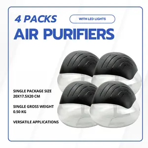 4 Packs Air Purifiers with LED Lights for Bedroom, Humidifier Room Appliances, Water Filter Air Purifier for Home, Aroma Diffuser with LED Lights