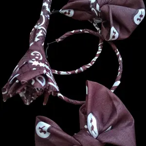 Bandana Love Bundle - Perfect for Any Occasion - Cotton Fabric with 2 Bows, Wrapped Hoops, and Rose Pen - Unique Gift Set