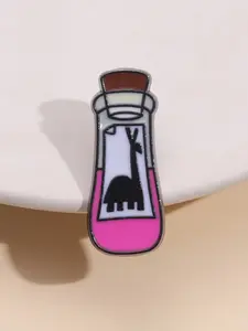 Alpaca Magic Potion Pin, Zinc Alloy Enamel Material, Playful Cartoon Anime Design, Party Collection Accessory, Unisex Fashion Jewelry, Flower Brooch Pin, Jewellery