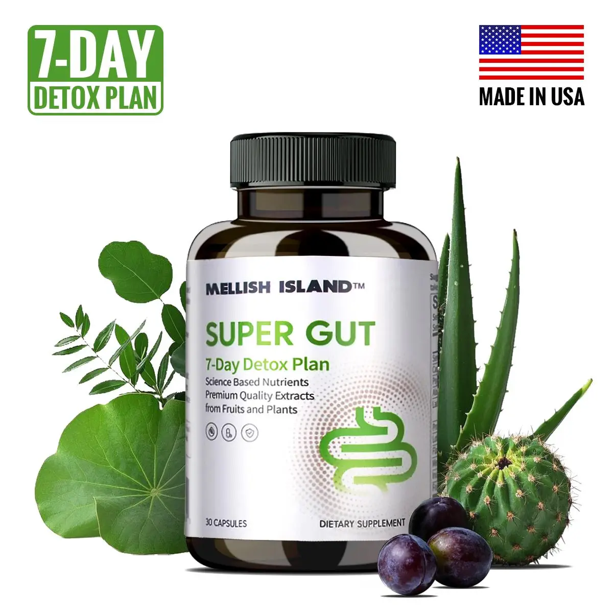 7 Day Cleanse - super Gut & Colon Support｜Advanced Formula with Senna leaf & Lotus leaf extract｜Contains 6 Billion Probiotics｜Dietary Fiber for Digest